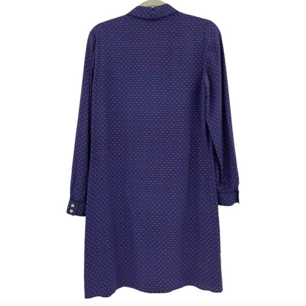 TORY BURCH Silk Rylie Navy Sea Ocho Rios‎ Shirt Dress Size 2 - Picture 4 of 7